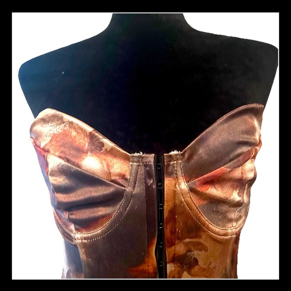 Shein SXY Graphic Print Criss Cross Push Up Tube Top/Corset M NWT - Picture 4 of 8